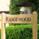 Double Post Engraved Oak Free Standing House Sign