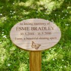 Engraved oval Memorial Marker