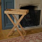 Personalised solid oak butlers tray and stand
