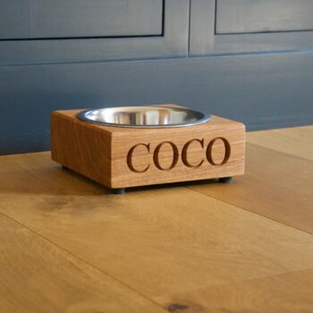 personalised-oak-dog-bowl