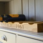 personalised engraved solid oak wine rack