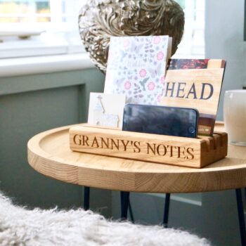 Engraved personalised wooden post tray