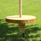Personalised Round Oak Garden Rope Tree Swing